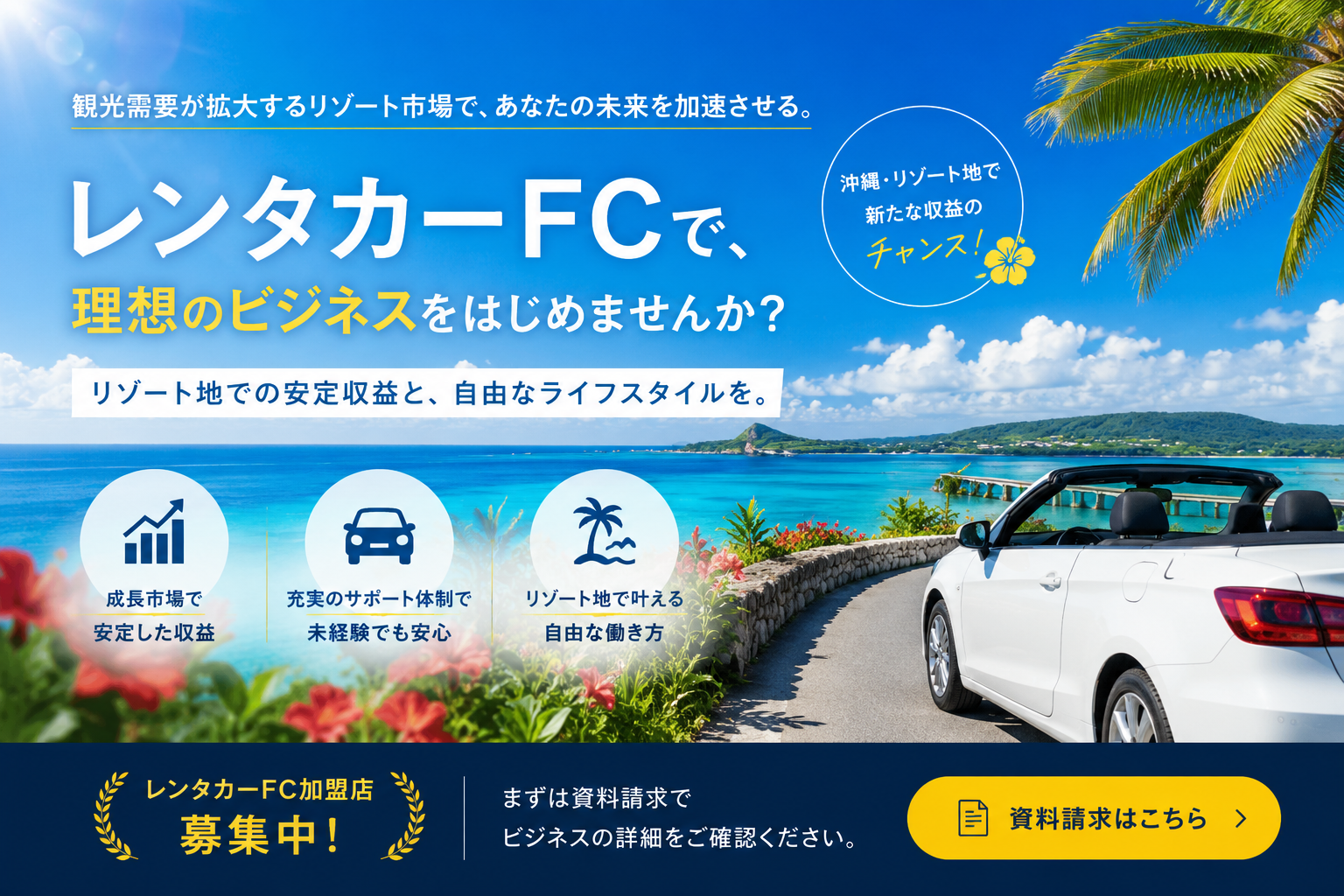 レンタカーFCで理想のビジネスをはじめませんか。資料請求はこちら